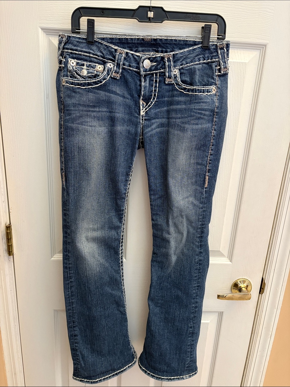 True Religion size 28 Boot Cut Jeans Becky Super T in Dark Wash Blue
